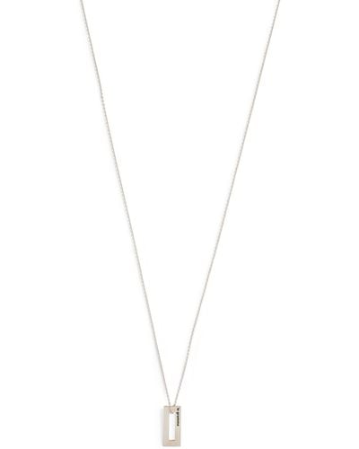 Le Gramme Sterling Silver Rectangle Necklace - Metallic