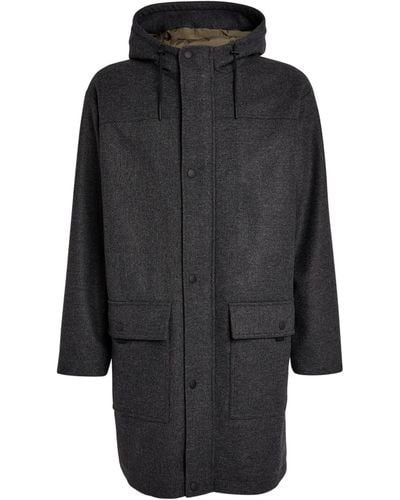 A.P.C. Wool-blend Parka Coat - Black