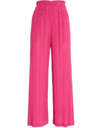 Pleats Please Issey Miyake Pleated Wide-leg Trousers - Pink