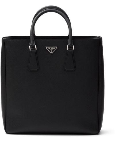 Prada Saffiano Leather Tote Bag - Black