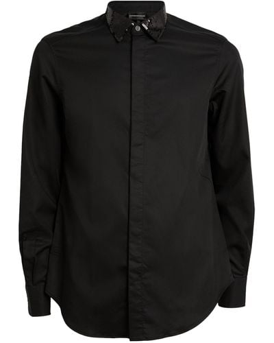Emporio Armani Sequin-embellished Shirt - Black
