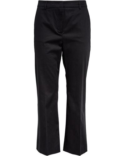 MAX&Co. Cropped Straight-leg Trousers - Black