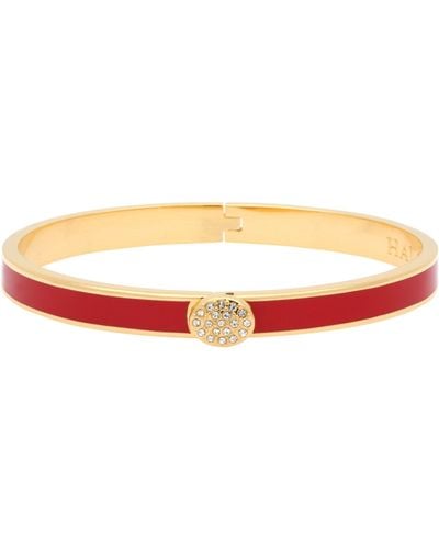 Halcyon Days Gold-plated Crystal Button Bangle - Orange