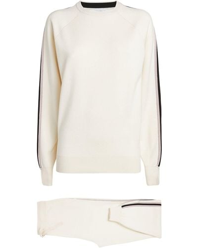 Olivia Von Halle Missy Side Silk-cashmere Tracksuit Set - White