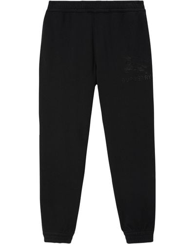 Burberry Cotton Logo Track Trousers - Black