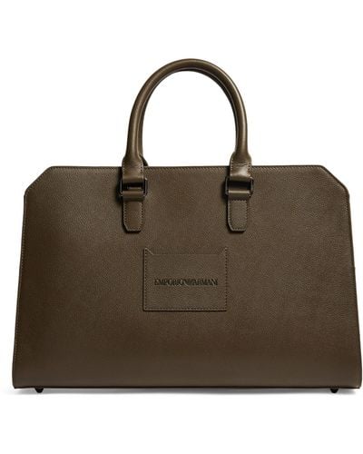 Emporio Armani Leather Briefcase - Brown