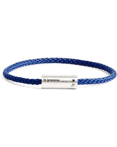 Le Gramme Sterling Silver Cable Bangle - Blue