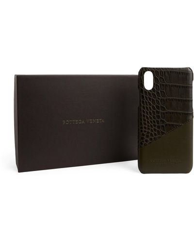 Bottega Veneta Croc-embossed Leather Iphone X Case - Green