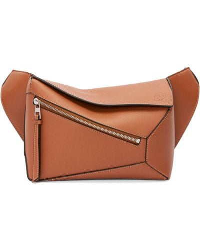 Loewe Small Leather Puzzle Edge Belt Bag - Brown