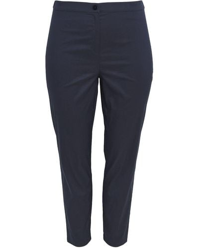 Marina Rinaldi Cotton-blend Tailored Trousers - Blue