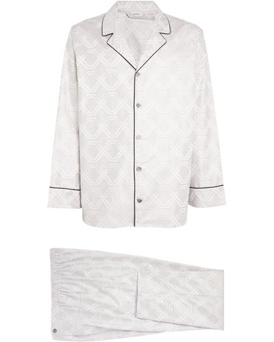 Zimmerli of Switzerland Luxury Jacquard Pyjama Set - White