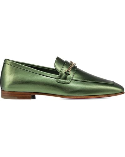Christian Louboutin Mj Moc Leather Loafers - Green