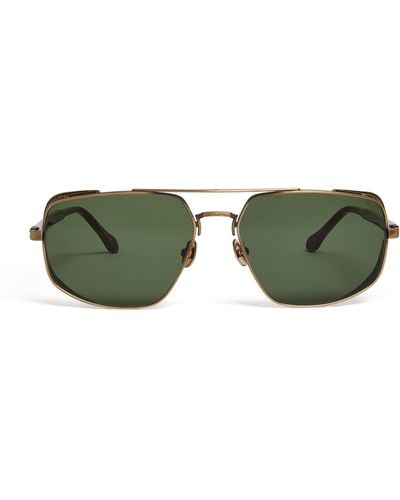 Matsuda Side-shield Aviator Sunglasses - Green