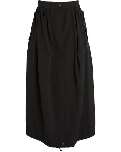 Max Mara Wool Pocket Midi Skirt - Black