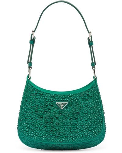 Prada Embellished Cleo Shoulder Bag - Green
