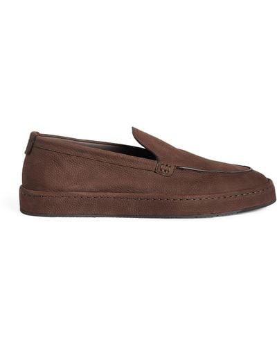 Giorgio Armani Leather Loafers - Brown