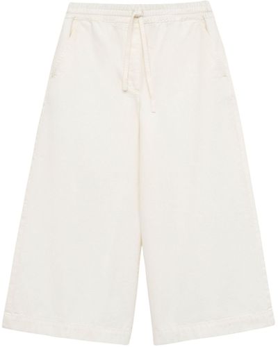 Loewe X Paula's Ibiza Cotton Cropped Wide-leg Trousers - White