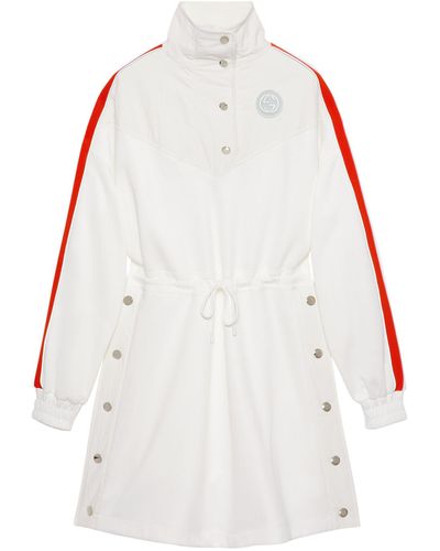 Gucci Technical Jersey Dress With Web - White
