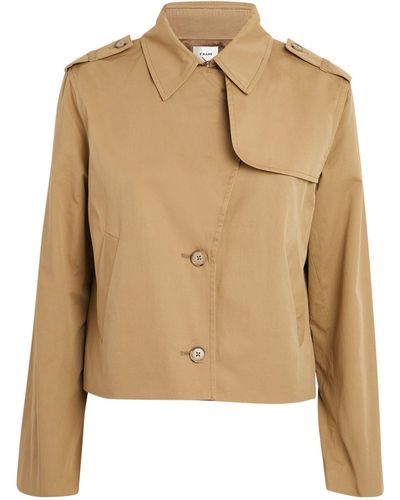 FRAME Cropped Trench Coat - Natural