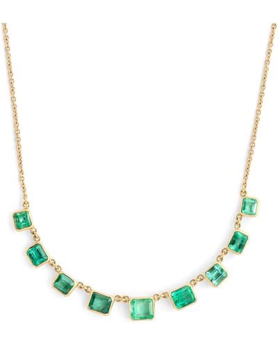 Jacquie Aiche Yellow Gold And Emerald Necklace - Green