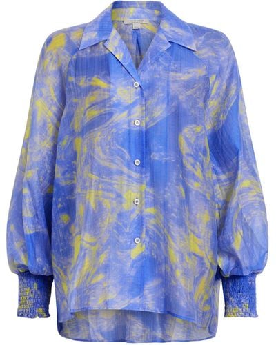 AllSaints Inspiral Print Isla Shirt - Blue