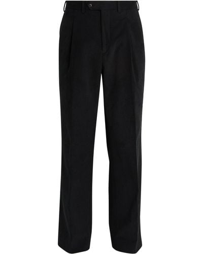 Saman Amel Cotton-blend Tailored Trousers - Black