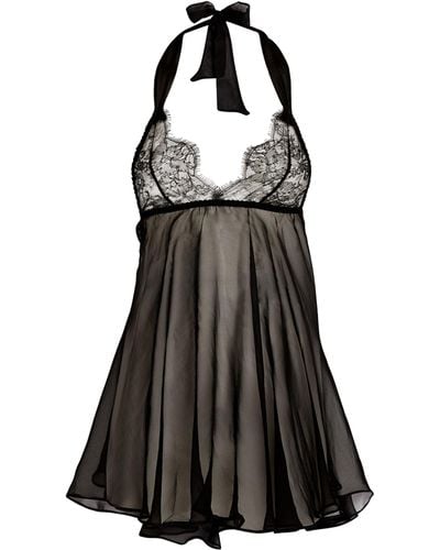 Gilda & Pearl Lace-detail Ava Babydoll - Black