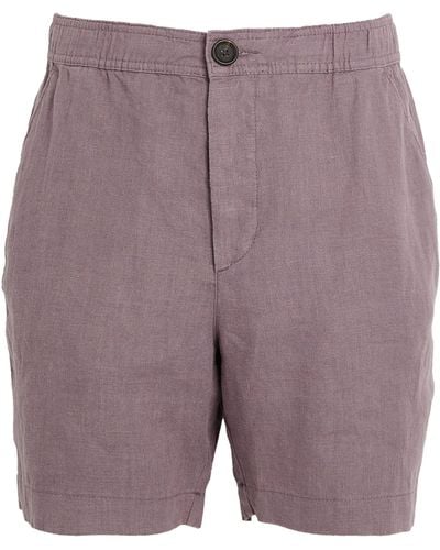 Oliver Spencer Linen Osborne Shorts - Purple