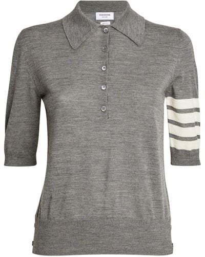 Thom Browne 4-bar Polo Shirt - Grey