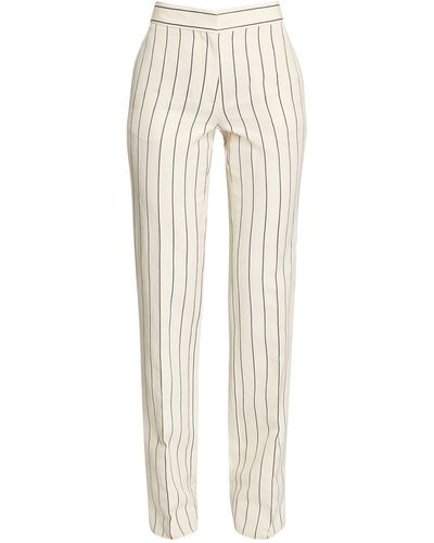 Stella McCartney Straight-leg Striped Trousers - Natural