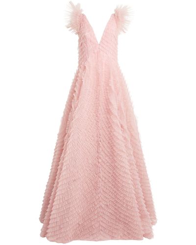 Huishan Zhang Tulle Floria Gown - Pink