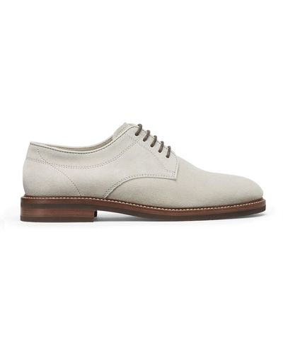 Brunello Cucinelli Suede Derby Shoes - White