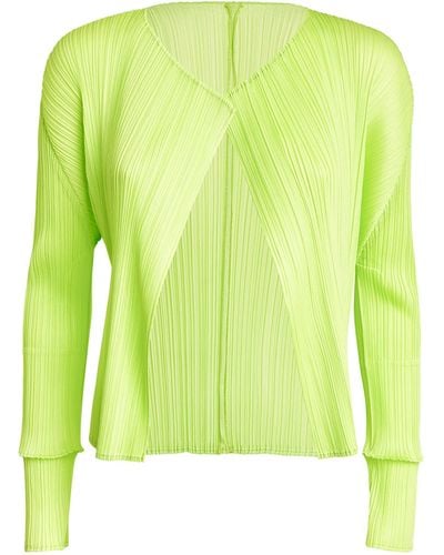 Pleats Please Issey Miyake Pleated Monthly Colors February Cardigan - Green