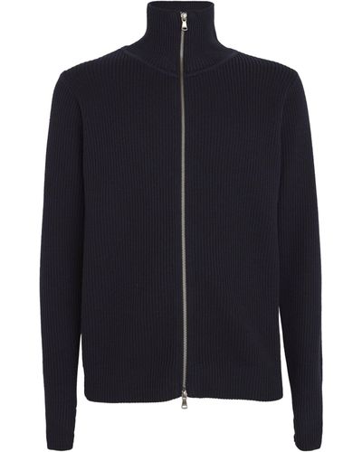 Barena Virgin Wool Zip-up Sweater - Blue