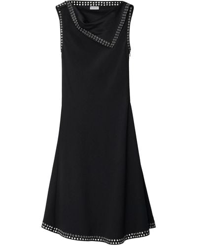 Burberry Satin Eyelet Mini Dress - Black
