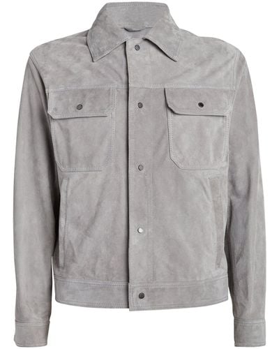 Emporio Armani Suede Jacket - Grey