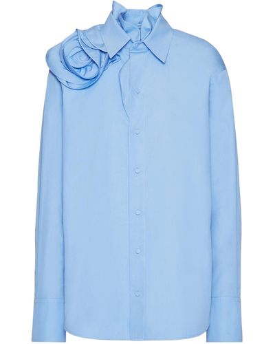 Valentino Garavani Collared Floral Shirt - Blue