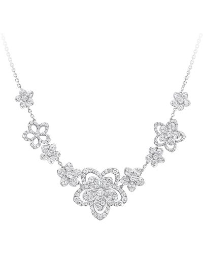 Graff White Gold And Diamond Wild Flower Multi-diamond Necklace - Metallic