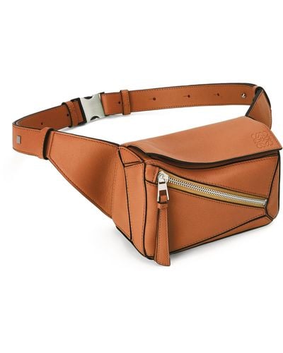 Loewe Mini Leather Puzzle Belt Bag - Brown