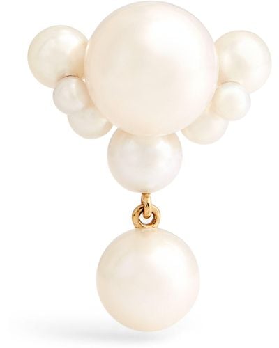 Sophie Bille Brahe Yellow Gold And Pearl Grande Chambre De Perle Single Earring - White