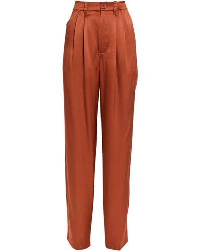 Anine Bing Silk Wide-leg Carrie Trousers - Red