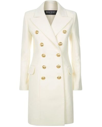 Balmain Wool-cashmere Coat - White