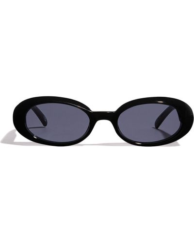 Le Specs Oval Work It Sunglasses - Blue