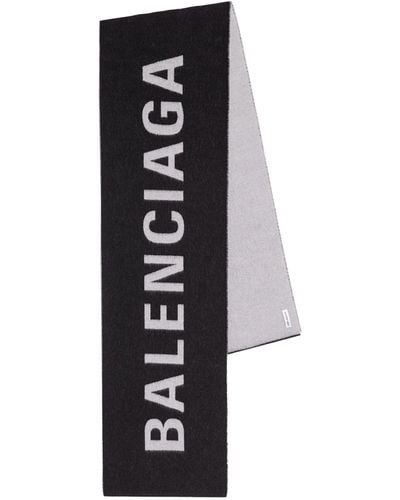 Balenciaga Wool Logo Scarf - Black