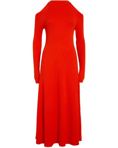 A.W.A.K.E. MODE Knitted Midi Dress - Red