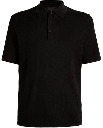 Rag & Bone Mesh Harvey Polo Shirt - Black