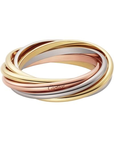 Cartier White, Yellow And Rose Gold Trinity Ring - Brown