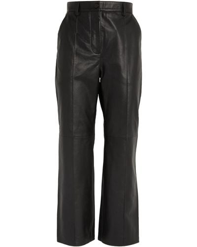 Yves Salomon Lambskin Tailored Trousers - Black