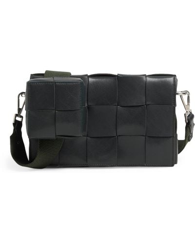 Bottega Veneta Leather Cassette Cross-body Bag - Black