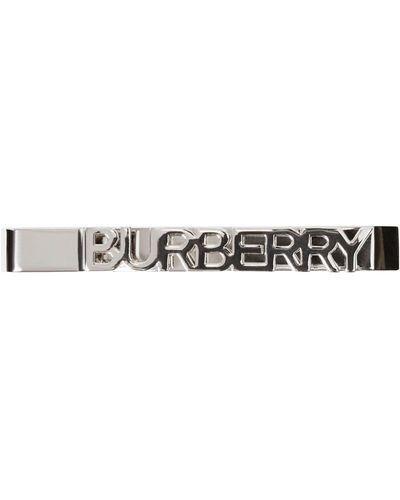 Burberry Enamel And Steel Tie Bar Black